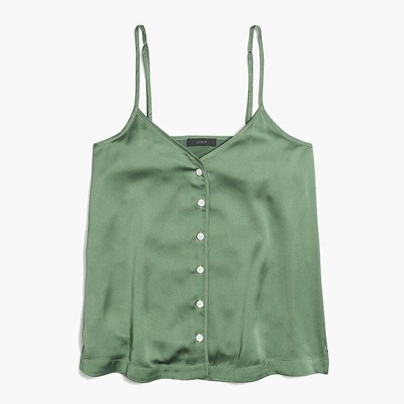 JCrew Factory Silk Button-up Cami Top - Picture 1 of 2